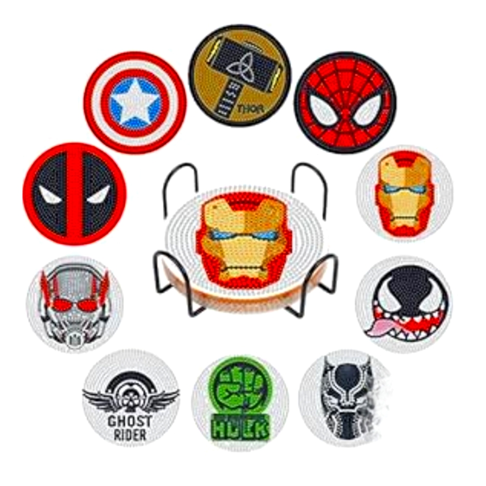 Marvel Superhero Diamond Painting Coaster Set